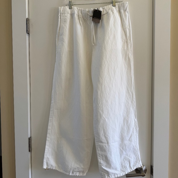 Massimo Dutti - Trousers with adjustable waist and hem - 10 - White - Picture 1 of 12